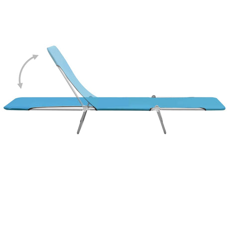 Folding Sun Loungers 2 Pcs Steel And Fabric