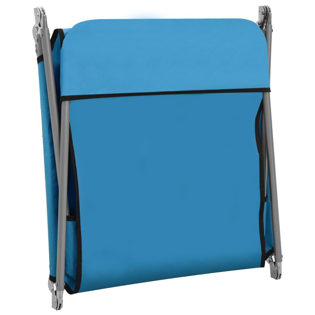 Folding Sun Loungers 2 Pcs Steel And Fabric