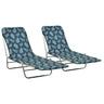 Folding Sun Loungers 2 Pcs Steel And Fabric