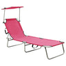 Folding Sun Lounger With Canopy Aluminium