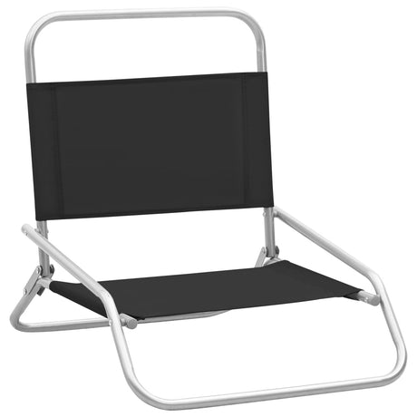 Folding Beach Chairs 2 Pcs Fabric