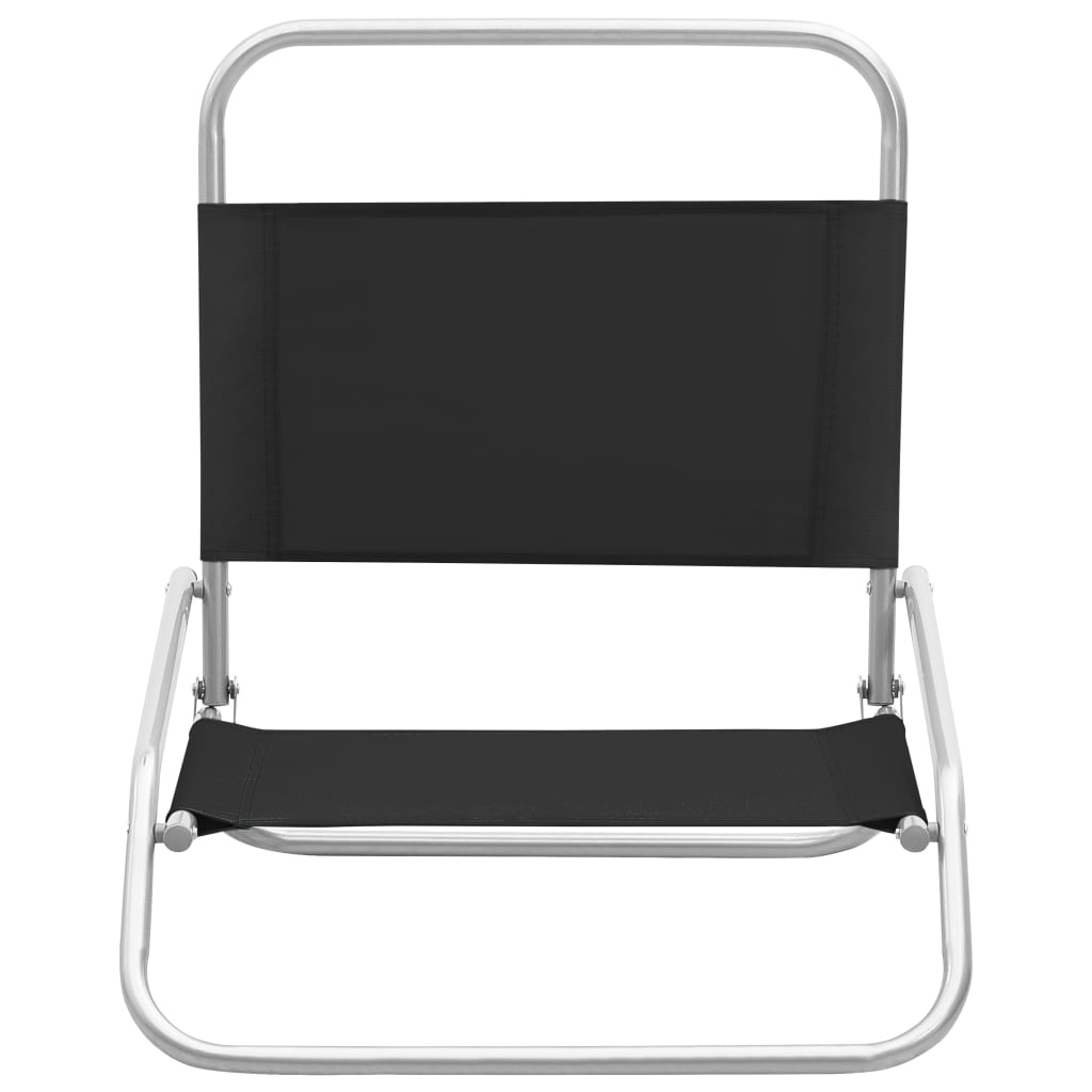 Folding Beach Chairs 2 Pcs Fabric