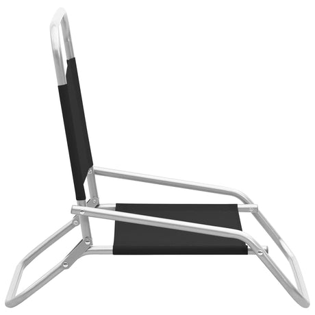 Folding Beach Chairs 2 Pcs Fabric