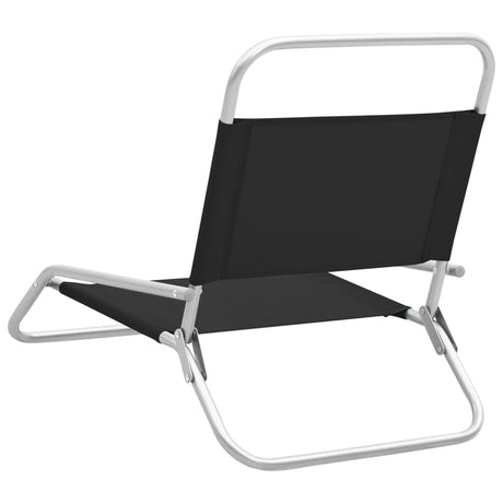 Folding Beach Chairs 2 Pcs Fabric