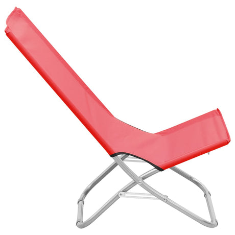 Folding Beach Chairs 2 Pcs Fabric
