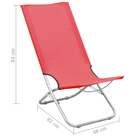 Folding Beach Chairs 2 Pcs Fabric