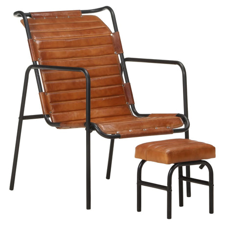 Relaxing Armchair With A Footrest Real Leather