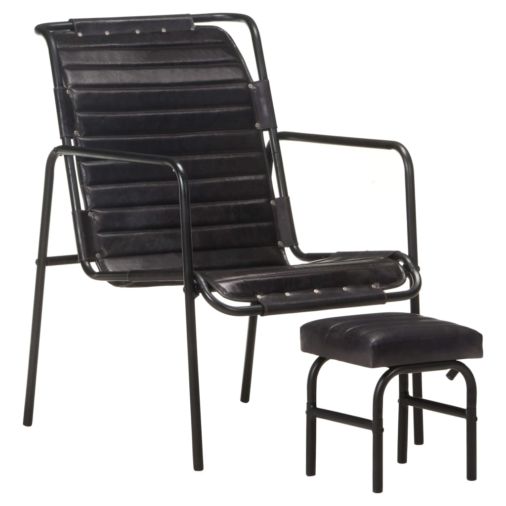 Relaxing Armchair With A Footrest Real Leather