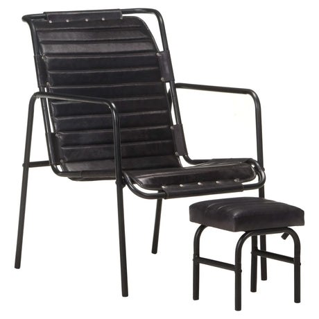 Relaxing Armchair With A Footrest Real Leather