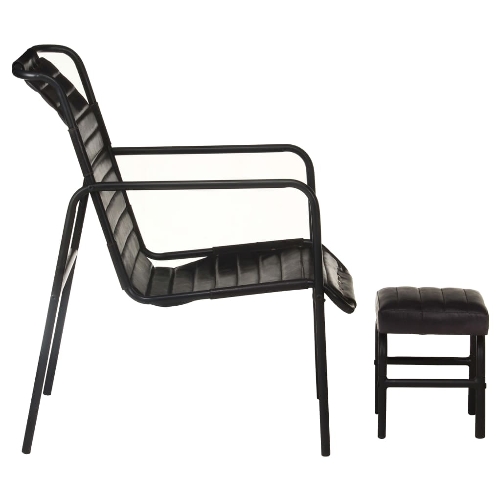 Relaxing Armchair With A Footrest Real Leather