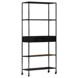 Book Cabinet 80X35X1 Rough Mango Wood & Iron
