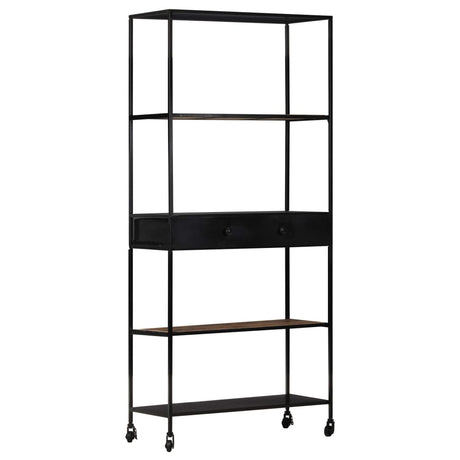 Book Cabinet 80X35X1 Rough Mango Wood & Iron