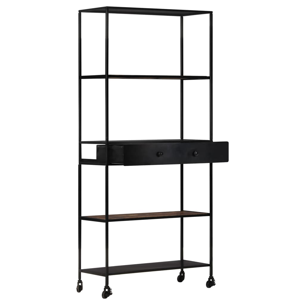Book Cabinet 80X35X1 Rough Mango Wood & Iron