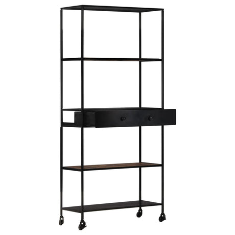Book Cabinet 80X35X1 Rough Mango Wood & Iron