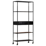 Book Cabinet 80X35X1 Rough Mango Wood & Iron