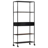 Book Cabinet 80X35X1 Rough Mango Wood & Iron