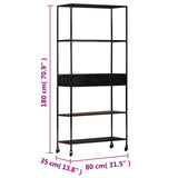 Book Cabinet 80X35X1 Rough Mango Wood & Iron