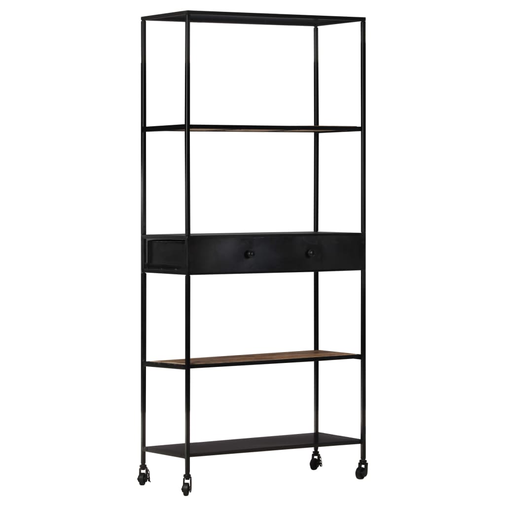 Book Cabinet 80X35X1 Rough Mango Wood & Iron