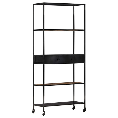 Book Cabinet 80X35X1 Rough Mango Wood & Iron