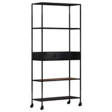 Book Cabinet 80X35X1 Rough Mango Wood & Iron