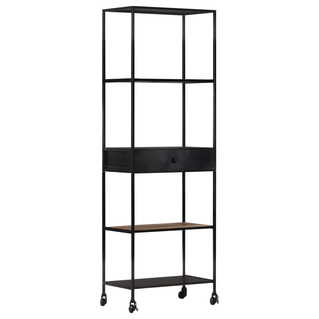 Book Cabinet 80X35X1 Rough Mango Wood & Iron