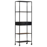 Book Cabinet 80X35X1 Rough Mango Wood & Iron