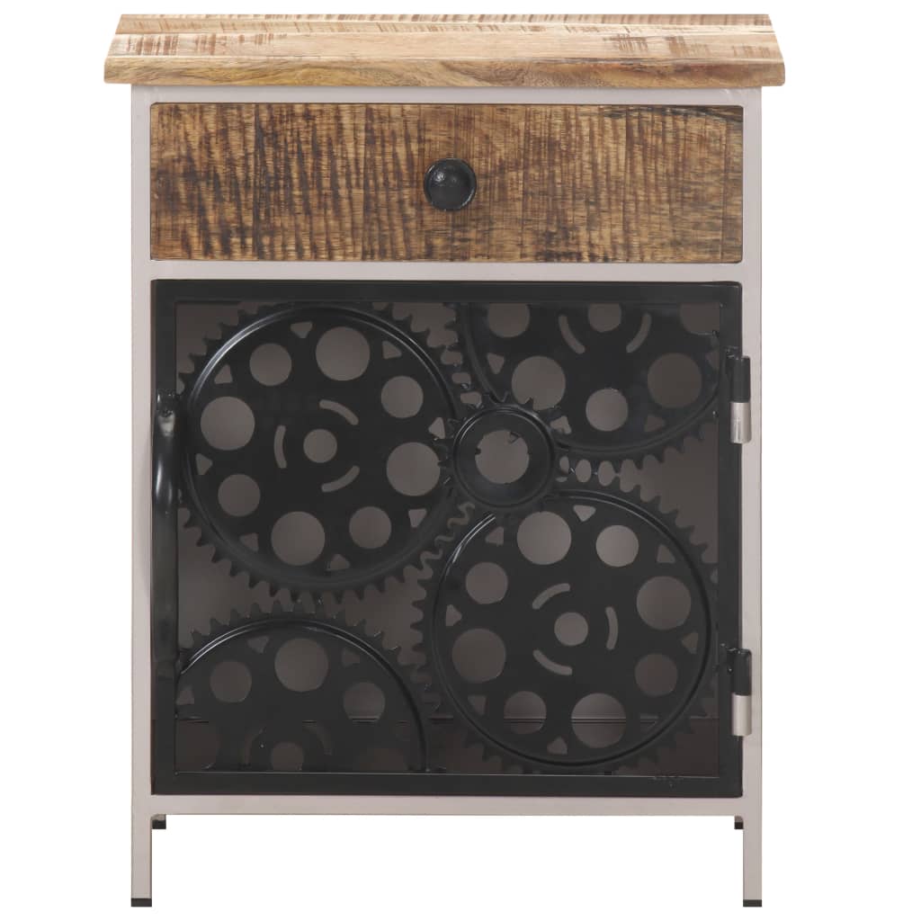 Bedside Cabinet 40X30X50 Cm Rough Mango Wood
