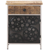 Bedside Cabinet 40X30X50 Cm Rough Mango Wood