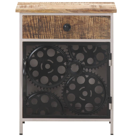 Bedside Cabinet 40X30X50 Cm Rough Mango Wood