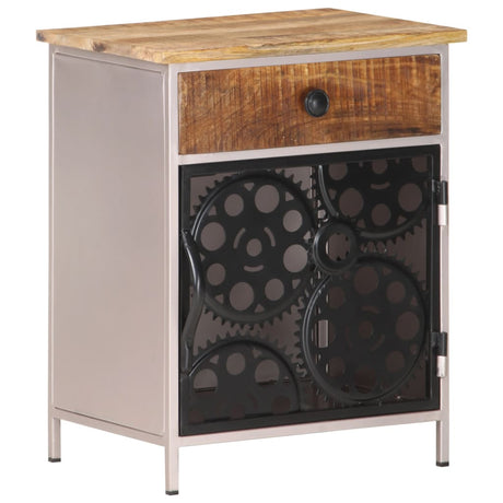 Bedside Cabinet 40X30X50 Cm Rough Mango Wood