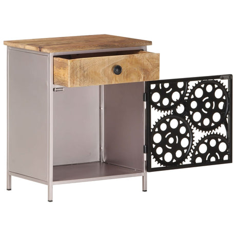Bedside Cabinet 40X30X50 Cm Rough Mango Wood