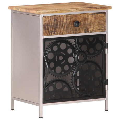 Bedside Cabinet 40X30X50 Cm Rough Mango Wood