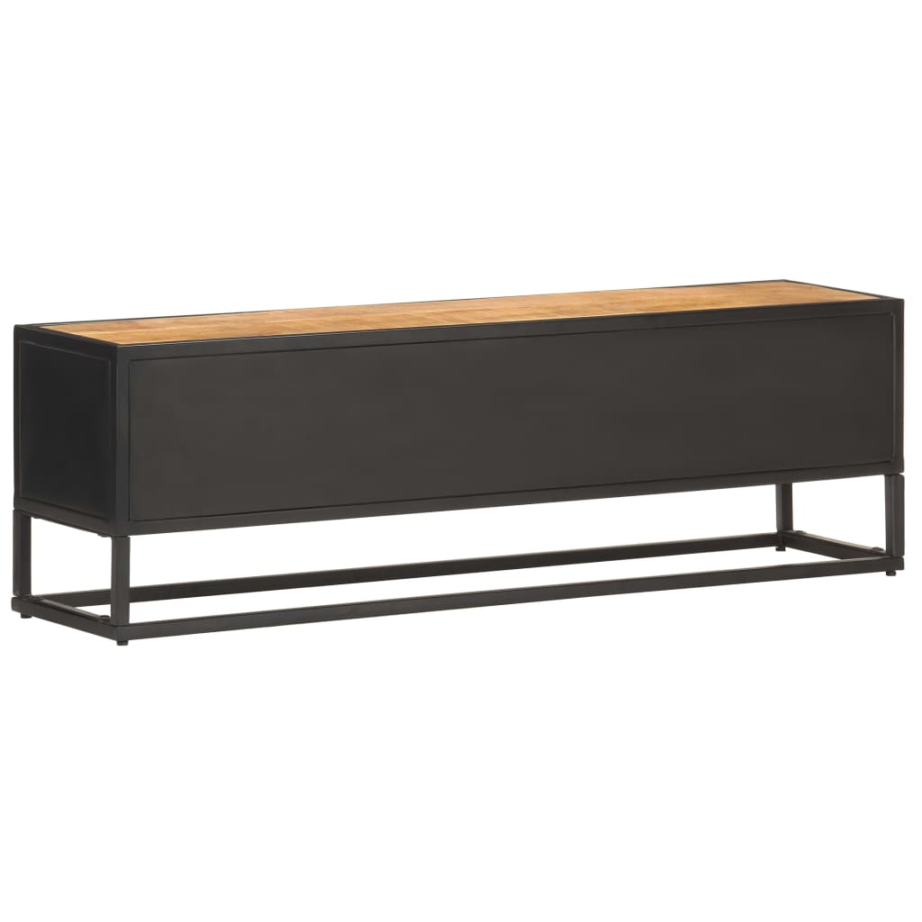 Tv Cabinet With Carved Door 130X30X40 Cm Rough Mango Wood