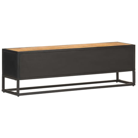 Tv Cabinet With Carved Door 130X30X40 Cm Rough Mango Wood