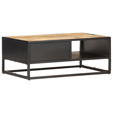 Coffee Table With Carved Door 90X55X36 Cm Rough Mango Wood