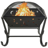 Fire Pit With Poker 62 Cm Xxl Steel