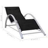 Sun Loungers 2 Pcs With Table Aluminium Black