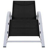 Sun Loungers 2 Pcs With Table Aluminium Black