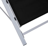 Sun Loungers 2 Pcs With Table Aluminium Black