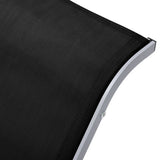 Sun Loungers 2 Pcs With Table Aluminium Black