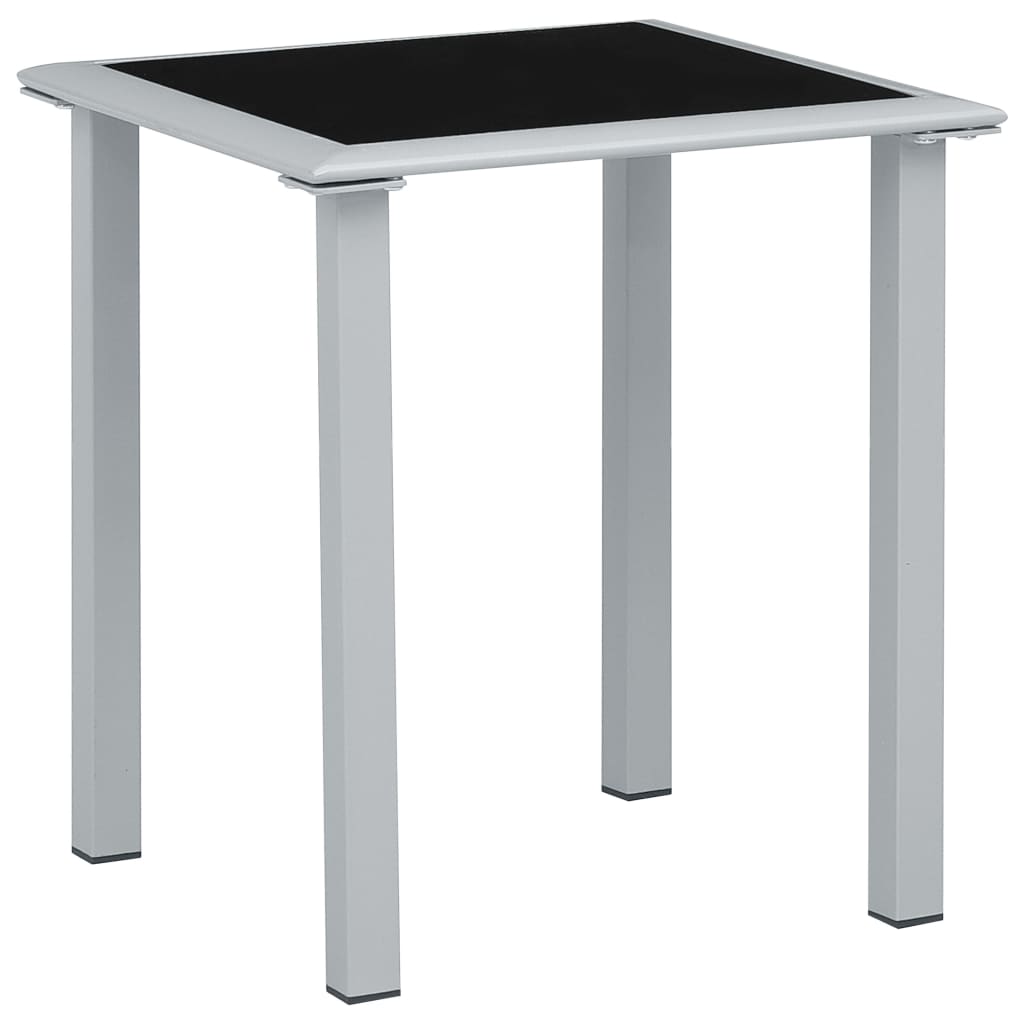 Sun Loungers 2 Pcs With Table Aluminium Black
