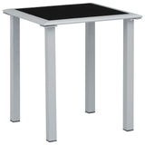 Sun Loungers 2 Pcs With Table Aluminium Black