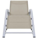 Sun Loungers 2 Pcs With Table Aluminium Cream