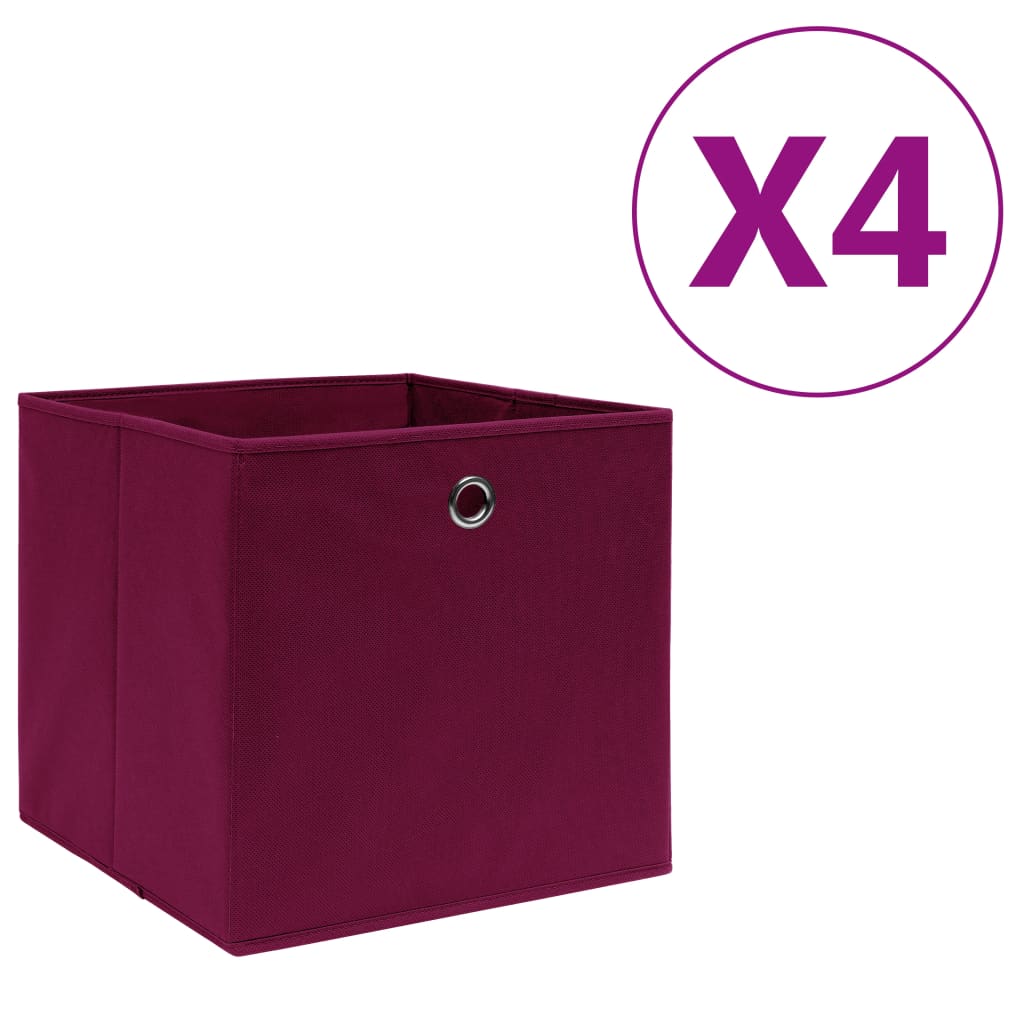 Storage Boxes 4 Pcs Non-Woven Fabric 28X28X28 Cm