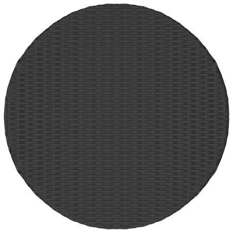 Tea Table Black 68X68X30 Cm Poly Rattan