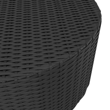 Tea Table Black 68X68X30 Cm Poly Rattan