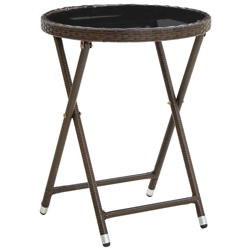 Tea Table 60 Cm Poly Rattan And Tempered