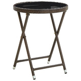 Tea Table 60 Cm Poly Rattan And Tempered