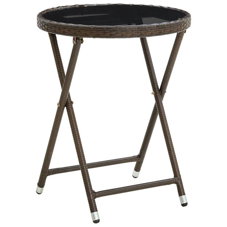 Tea Table 60 Cm Poly Rattan And Tempered