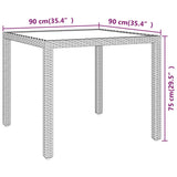 Garden Table 90X90X75 Cm Poly Rattan